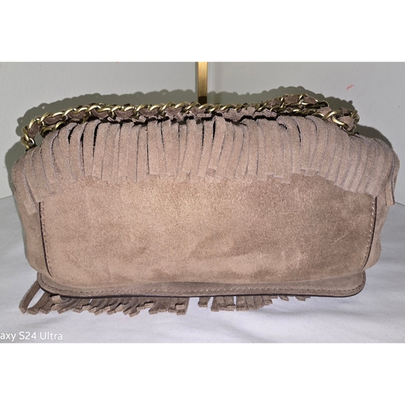 Tory Burch Kira Toupe Suede Fringe Convertible Crossbody Bag - Picture 6 of 10